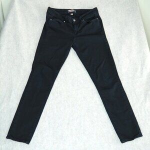 Paige Peg Skinny Jeans Black Low Rise Y2K Dark Wash Denim Women's Size 28 30x29